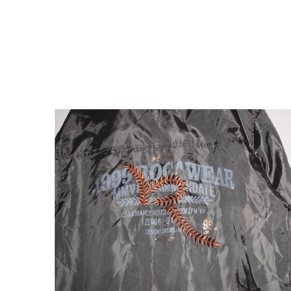 Vintage Rocawear 1999 MMVI Windbreaker‎ Jacket Hooded Gray Menswear 18-20 Rap